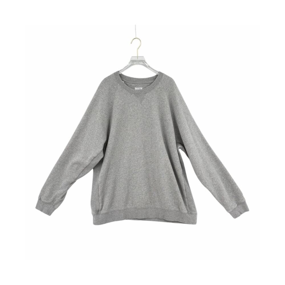 Duluth Men's Plus Souped Up Solid Gray Fleece Lined Layering Pullover Sweatshirt
